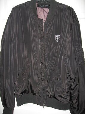 Fossa Apparel Insulated Black Bomber Flight Jacket Men's XL Bell Helicopter